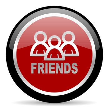 red glossy web button on white background