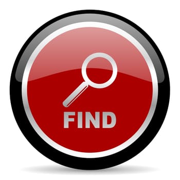 red glossy web button on white background