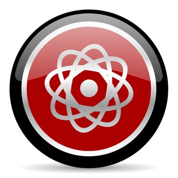 red glossy web button on white background