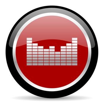 red glossy web button on white background