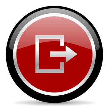 red glossy web button on white background