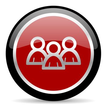 red glossy web button on white background