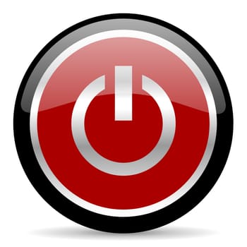 red glossy web button on white background