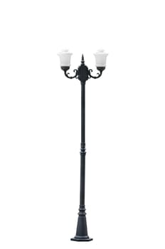 Street light pole isolated on white background 