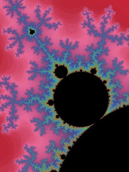 Digital computer graphic - fractal Mandelbrot in a bright colors for design