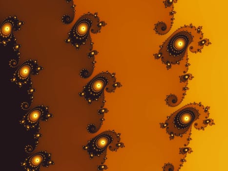 Digital computer graphic - rendering. Colorful fractal background with spirals for design.