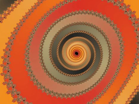 Digital computer graphic - rendering. Graceful fractal spiral in a bright colors for design.