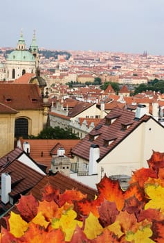 Prague in autumn concept