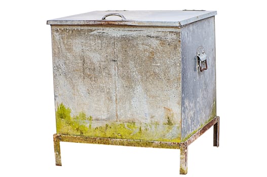 Vintage ice chest isolated on white background with clipping path