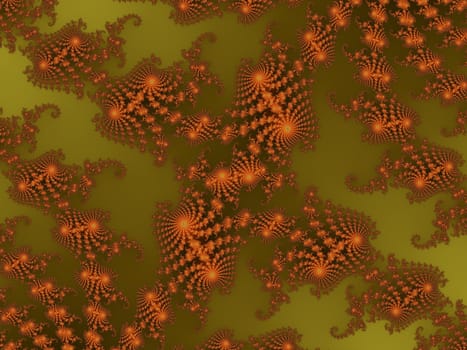 Digital computer graphic - patterned fractal background with spirals for design.