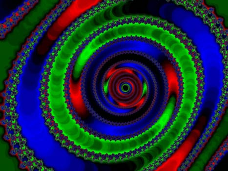 Digital computer graphic - decorative background with spiral in a bright colors for design.