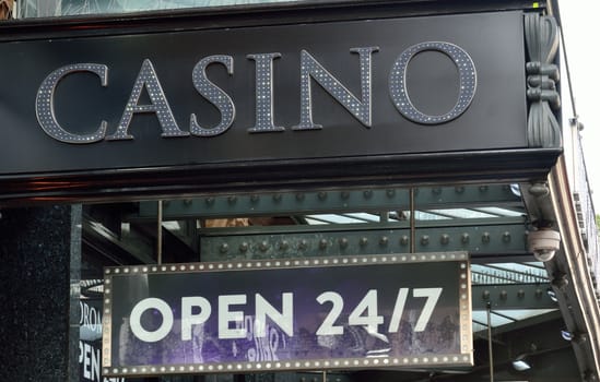 Casino Sign open 24/7