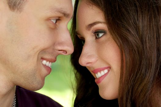 Cute, young couple in the park