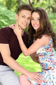 Cute, young couple in the park