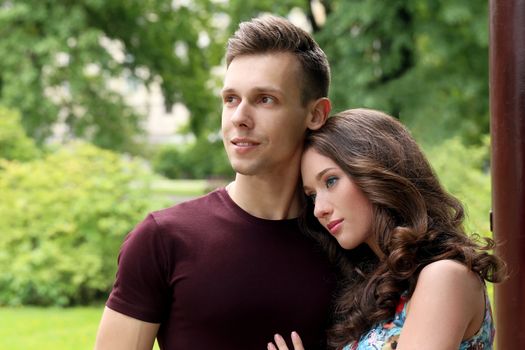 Cute, young couple in the park