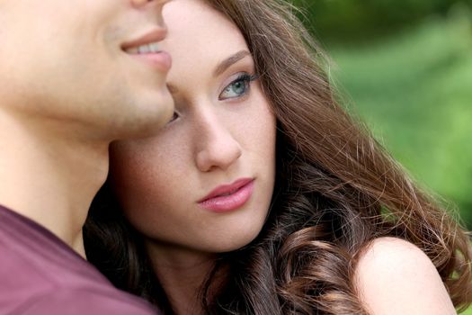 Cute, young couple in the park