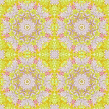 Artistic background, abstract seamless floral pattern with colorful leaves of plants