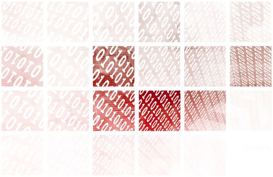 Binary Stream of Information Technology Communication Art
