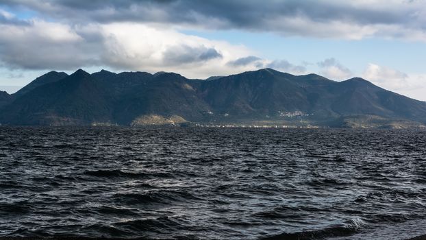 Black sea at stormy seaside