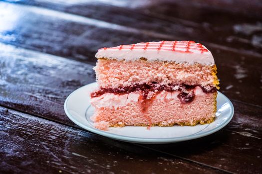 strawberry jam cake,shallow focus