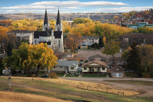 City of Medicine Hat, Alberta, Canada in Autumn.