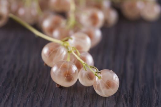 Currant in close up over wooden table