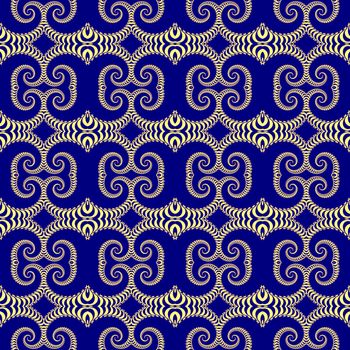 Digital computer graphic - seamless decorative ornament with fractal spirals for design.
