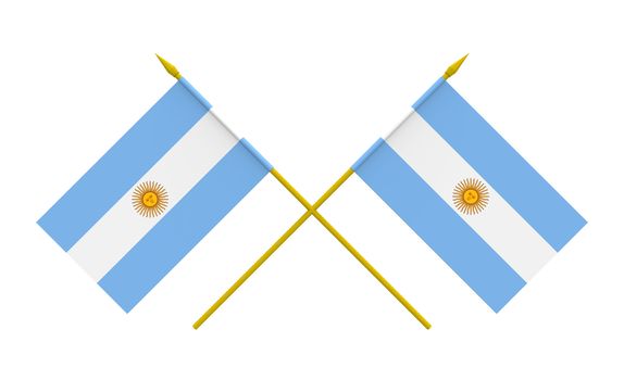Flags of Argentina, 3d render, isolated on white