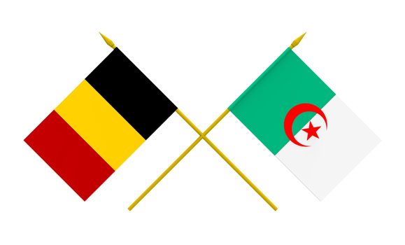 Flags, Belgium and Algeria