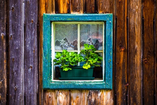 Wooden window of the old traditional house