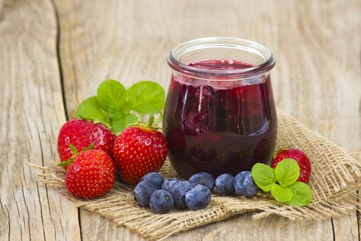 jar of homemade berry jam
