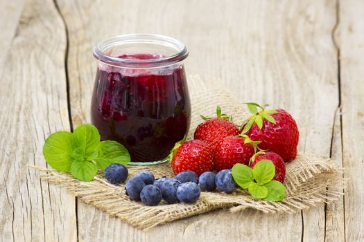 jar of homemade berry jam