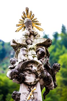 Jesus on the cross small church in Austria