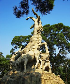 Five goats statue in Guangzhou city China