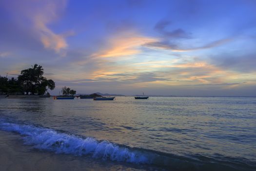 Wongamat Beach Sunset. North of Pattaya City, Thailand.