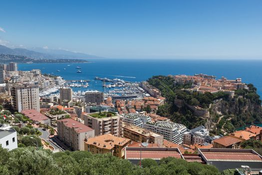 Monaco. View of the Rock of Monaco and Port Hercule