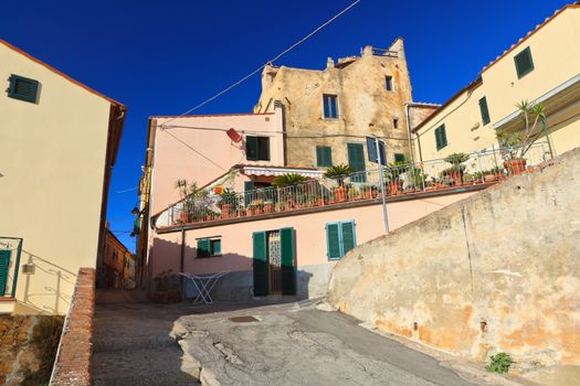 urban view in Capoliveri, ancient small town in Elba island, Italy