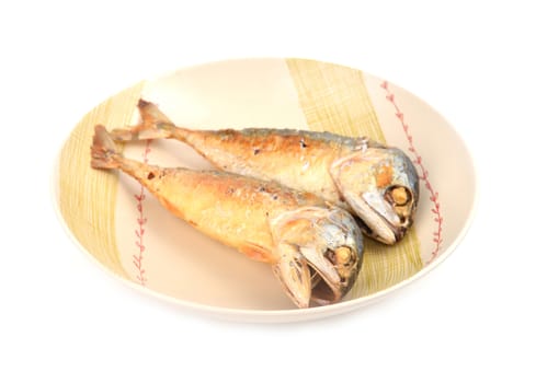 mackerel fried on a dish (thai food)