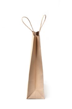 brown paper bag on a white background