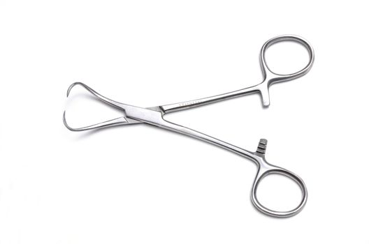 Surgical instruments isolated on white background