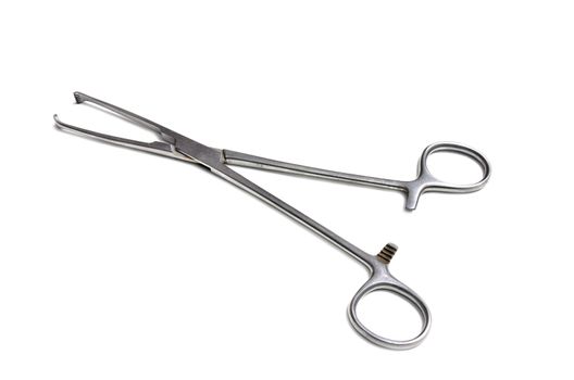 Surgical instruments isolated on white background