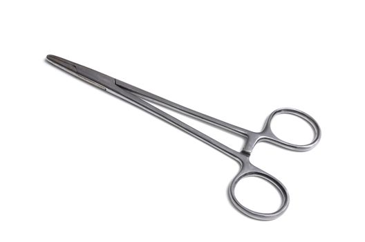 Surgical instruments isolated on white background
