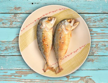 mackerel fried on a dish (thai food)