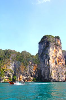 Beautiful rocky Island in Thailand at sunny day