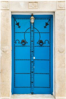 Blue door with from Sidi Bou Said in Tunisia. Large resolution