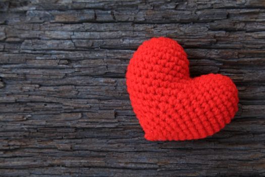 Love hearts on wooden  background