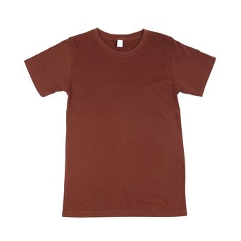 brown t-shirt template (front side) on white background