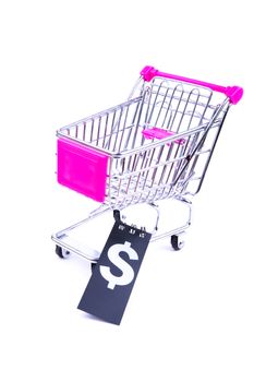 A dollar sign with a beautiful trolley ideal for market and other purposes