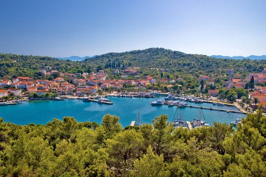 Town of Kukljica aerial view, Island of Ugljan, Croatia