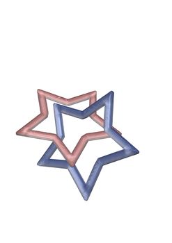 Stars. Isolated on white. Three dimensional render.